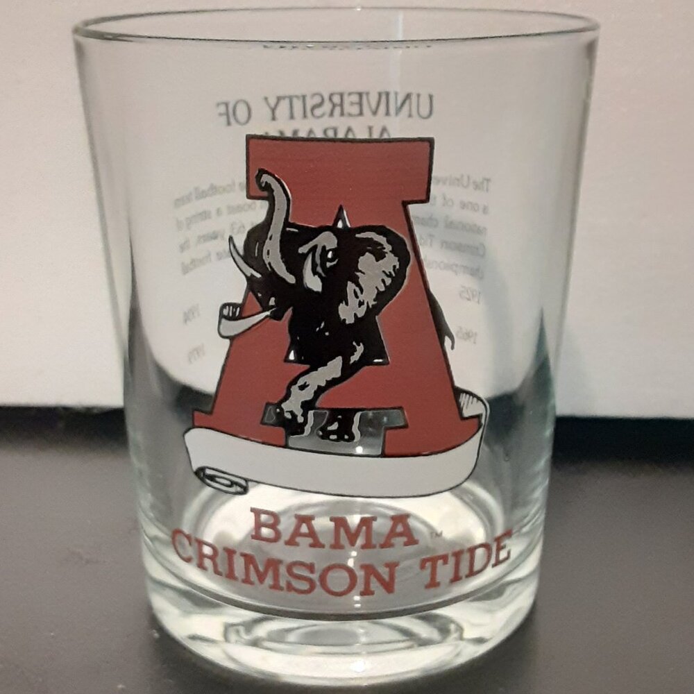 Alabama Crimson Tide Football Vintage Glass (Gulf Oil Collectable – 1991/1992)